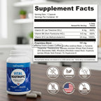 Vital Nootropic 12-in-1 Brain Supplement for Memory, Focus & Energy Support – L-Tyrosine, Bacopa, Rhodiola, Caffeine, B Vitamins – Cognitive Balance Capsules for Men & Women-30 Days Supply