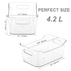 Tiawudi 12 Pack Plastic Storage Bins, Multi-Use Organizer Bins, Pantry Organizer, Clear Storage Containers for Home, Kitchen, Office, Cabinet, Shelf and Fridge Organization