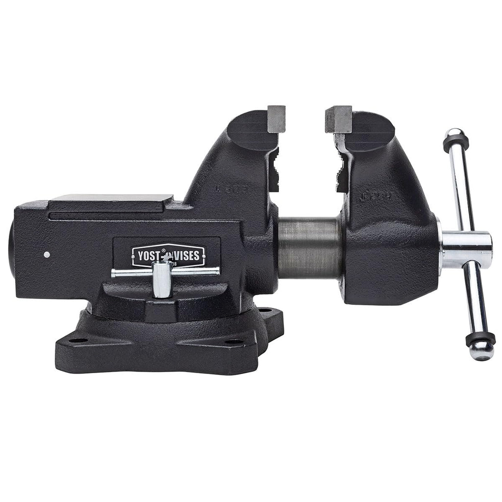 Yost HD650-C Heavy Duty 6-1/2 Inch Mechanics Work Bench Vise | Heavy Duty Woodworking & Metal Work Table with Secure Grip Swivel Base | 60,000 PSI Casting Iron Material with Extra-large Anvil Surface