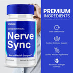 Nerve Sync Capsules, NerveSync Pills for Neuropathy Brain Health Support Supplement with Premium Blend Vitamins, Nerve Health Function All Natural Maximum Strength Wellness Reviews (60 Capsules)