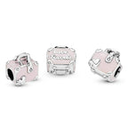 PANDORA Pink Travel Bag Charm - Compatible with PANDORA Moments - Jewelry for Women - Made with Sterling Silver & Enamel - Gift with Gift Box