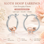 Hypoallergenic Sloth Hoop Earrings Gifts for Girls Women Cute Sloth Jewelry