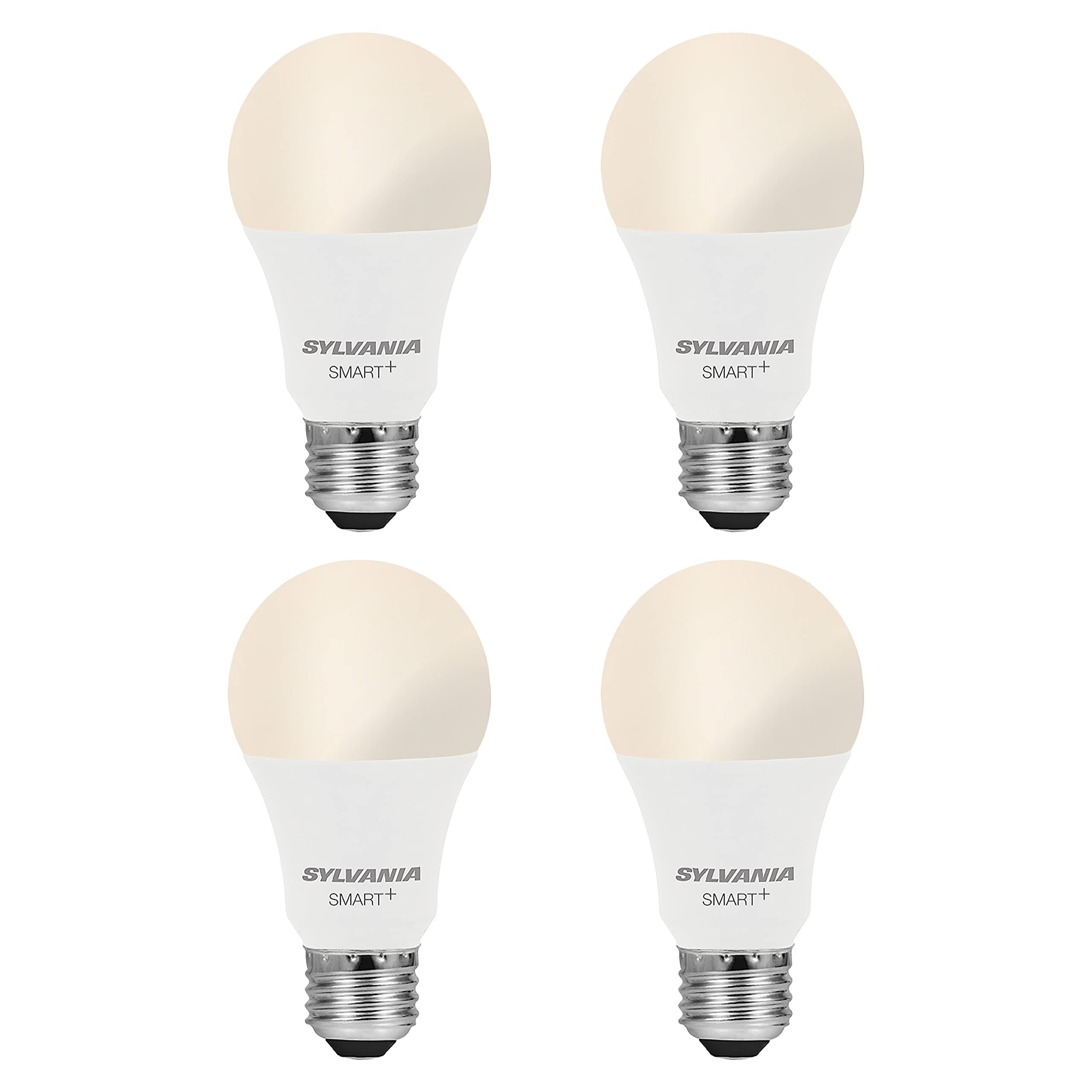 SYLVANIA Wifi LED Smart Light Bulb, A19, 60W, Soft White, Compatible with Alexa and Google Home Only - 4 Pack (75672)