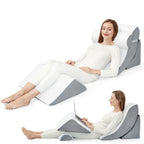 PIASHJOY 4pcs Wedge Pillow Set for After Surgery,Wedge Pillows for Back Pain Relief and Leg Pain,Wedge Pillow for Legs Swelling,Back Support, Post Surgery Recovery
