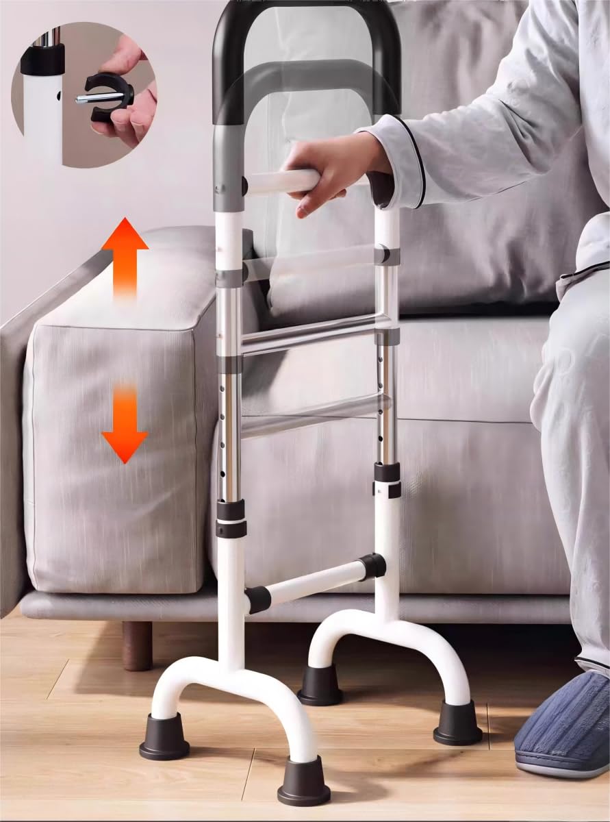 Stand Assist Aid for Elderly; Couch Stand Assist Rail; 4 Prong Canes for Women for Stability; Standing Support for Seniors Tight Spaces; Toilet Safety Rail; Height Adjustable; Weight 5lbs, Bear 350lbs