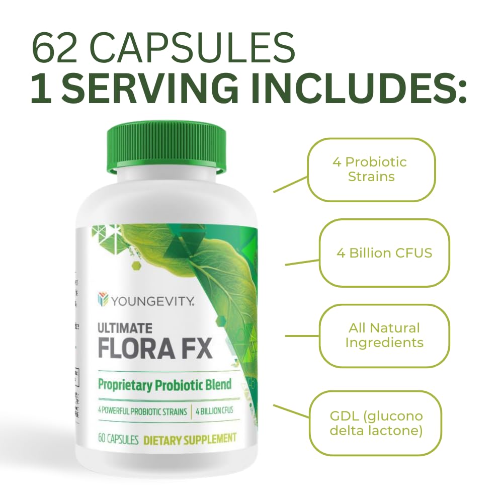 Youngevity Ultimate Flora FX - 60 Capsules - 2 Bottles