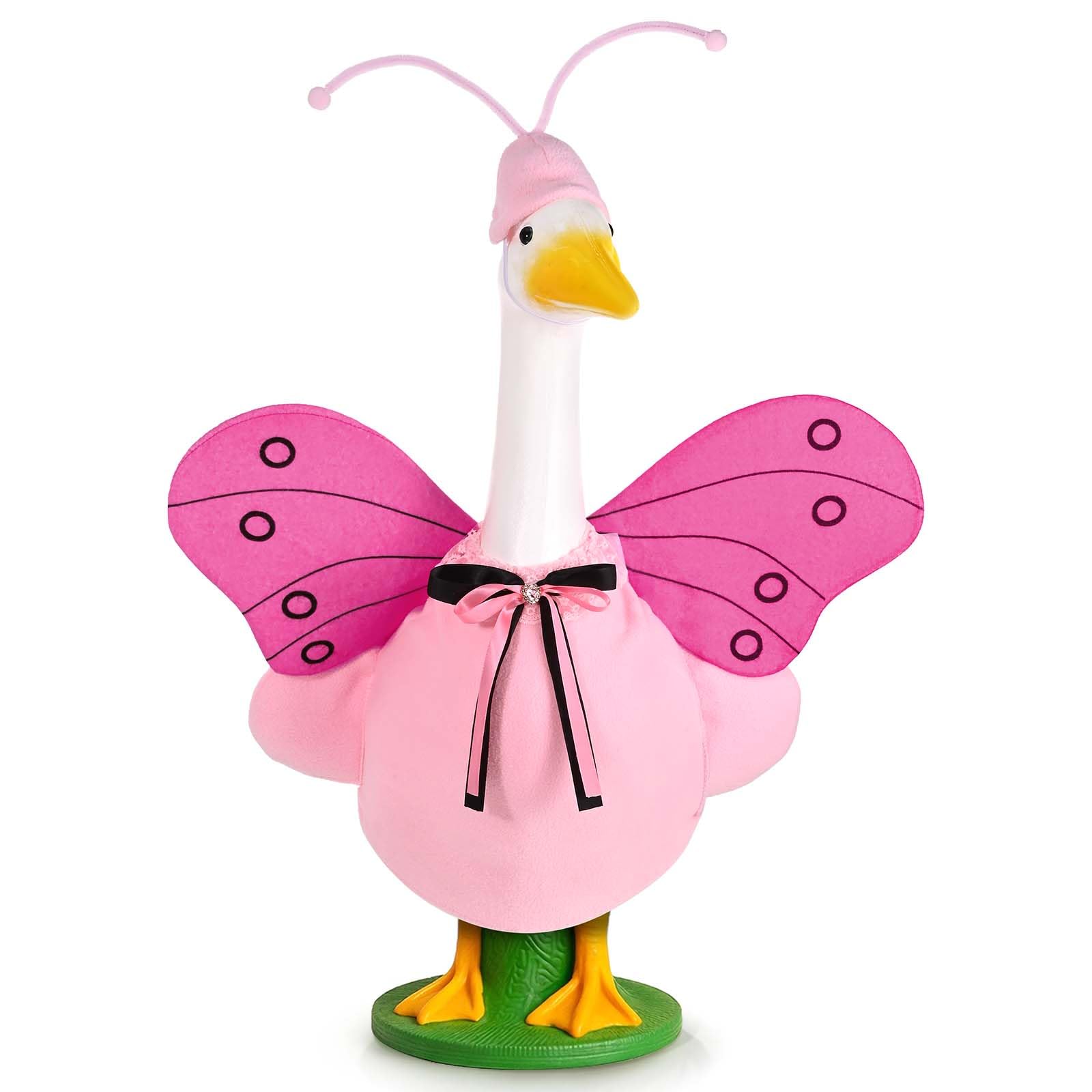 Bolsome Summer Goose Outfit Porch Goose Butterfly Outfit 23 Inch Garden Goose Butterfly Clothes with Wings Antenna Hat for Summer Holiday Outdoor Patio Yard Lawn Art Decor