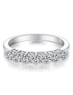 IMOLOVE Moissanite Wedding Band for Women Eternity Bands Moissanite Wedding Rings for Women Sterling Silver Ring Anniversary Band White Gold Plated Size 7