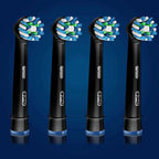 Oral-B Crossaction Electric Toothbrush Replacement Brush Head Refills, Black , 4 Count (Pack of 1)