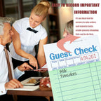 Budgenix Guest Checks Server Note Pads 24 Pack 1200 Orders, Green Guest Check Pads with Bottom Receipt, Waitress Notepad for Restaurant Business