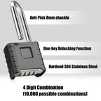 2 Pack 2.3in Long Shackle Combination Padlock [One-Touch Unlocking], Diyife Large Heavy Duty Outdoor Padlock Design of Hidden Password, High Security for Locker, Gym, Garden, Fences, Garage, Black