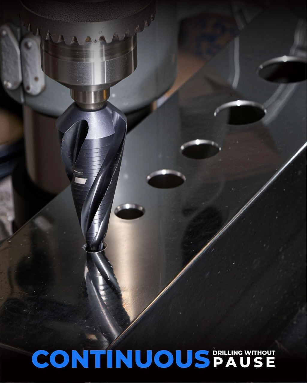 toolant Four Spiral Flute Cobalt Step Drill Bit(Pro), 1/4"-3/4" Impact Ready Unibit Step Drill Bit, 1/4" Hex Shank Step Bits for Metal, Stainless Steel, Aluminum, Plastic