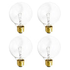 (4 Pack) G25 Globe Light Bulbs – 25W Incandescent, 2700K Soft White, E26 Base, Dimmable – Crystal Clear Vanity Bulbs for Bathroom, Mirror, Pendant Fixtures