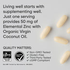 Sports Research Zinc Picolinate 50mg with Organic Coconut Oil | Highly Absorbable Zinc Supplement for Healthy Immune Function - Non-GMO Verified, Gluten & Soy Free (60 Liquid Softgels)