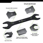 Der Erwachte Super-Thin Open End Wrench Set, Metric, 8-Piece,6mm to 24mm, Black Electrophoretic Coating, with Rolling Pouch