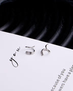 Desnuage Tiny Double Hoop Earring S925 Sterling Silver Small Hammer Texture Hoop Hypoallergenic Spiral Twist Earrings for Women Trendy
