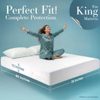Utopia Bedding King Size Mattress Protector Zippered, 100% Waterproof