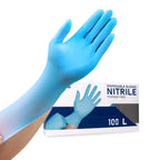 Wostar Disposable Gloves Large Powder & Latex Free 4mil 100 Pcs Exam Disposable Nitrile Non-Sterile Gloves