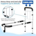 BigDolphin Bed Rails for Elderly Adults Safety - ASTM Approved Adjustable Bed Cane Supports 350LBS with Non-Slip Grip & Storage Pocket, Stable Bed Assist Rails for Seniors, Tool-Free