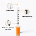 100 Pack 0.3ml/cc 31G 5/16Inch Syringes, Lab Syringes, Individual Package