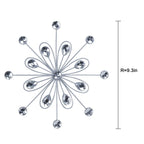 hogardeck Metal Flower Wall Decor, 3pcs 9" Silver Metal Jeweled Wall Art Bling Crystal Home Décor, Sun Burst Rhinestone Hanging Diamond Accents for for Indoor, Outdoor, Living Room, Bedroom