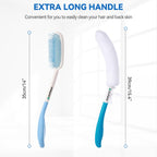 Wefaner Toilet Aids Set for Wiping - Long Handle Butt Wiper, Anti-Slip Curved Handle Bath Body Brush and Curve Hair Brush for People Overweight, Elderly and Disabled People（3PCS Personal Hygiene Kit)
