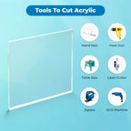 Fab Glass and Mirror Plastic PET Lightweight 12"x24" (12mm) Thick Acrylic Plexiglass Sheet for Photo Frame, Shatterproof Alternative for Glass, Home Décor, Welcome Sign Boards, Clear (ACR12M12X24RC)