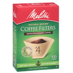 Melitta #4 Unbleached Coffee Filters, Natural Brown Cone Filters, 6-Pack