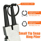 Small Tip Snap Ring Pliers Set, 4pcs 7" Internal/External Circlip Pliers Kit with Straight/Bent Jaw