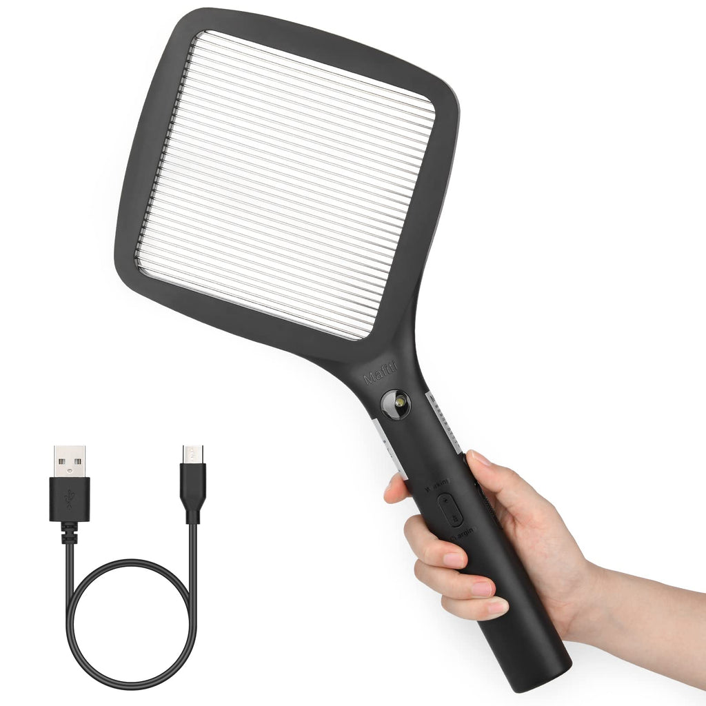 mafiti 2 in 1 Electric Fly Swatter Rechargeable with Flashlight Mosquito Zapper Bug Zapper Racket Fly Killer Indoor Outdoor