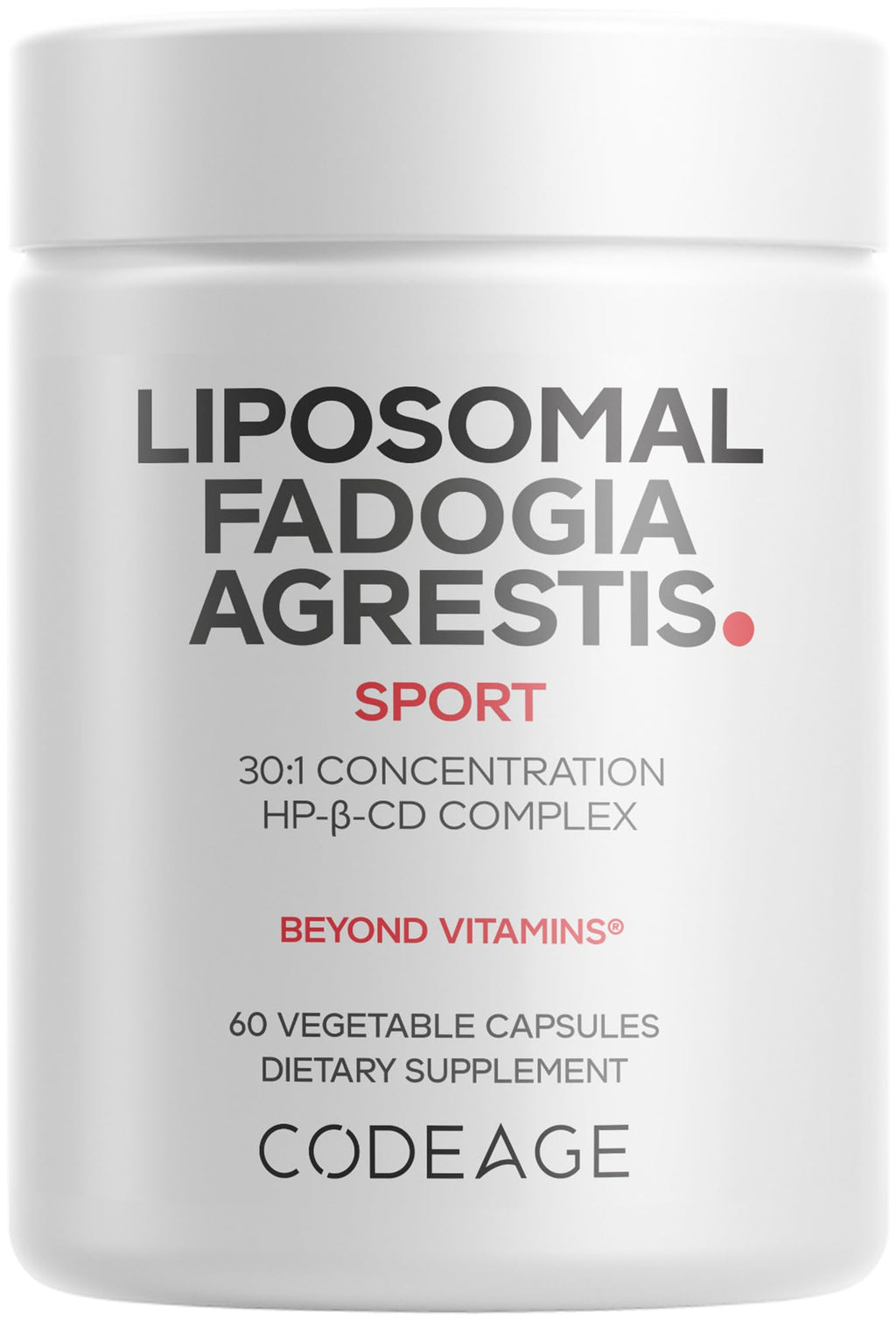 Codeage Liposomal Fadogia Agrestis 600mg, Zinc, Vitamin D3, 60 Capsules