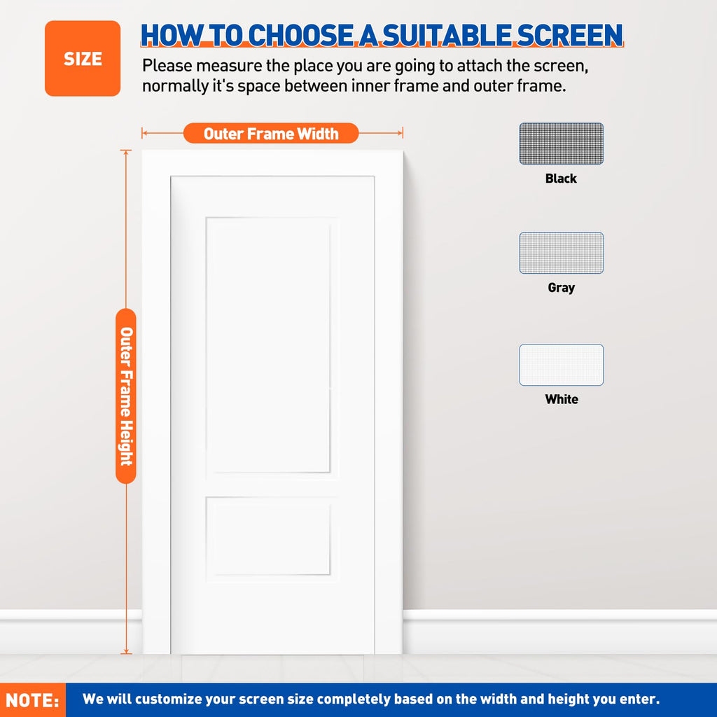 MAGZO Customized Magnetic Screen Door, Sturdy Magnets Double Mesh Door Screen Curtain with Full Frame Hook & Loop for French Entrance
