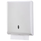 Commercial Paper Towel Dispenser Wall Mount, Holds 500 Multifold, Trifold, Z Fold, C Fold Hand Towels for Bathroom/Restroom, Office, Shop, or Home (White)
