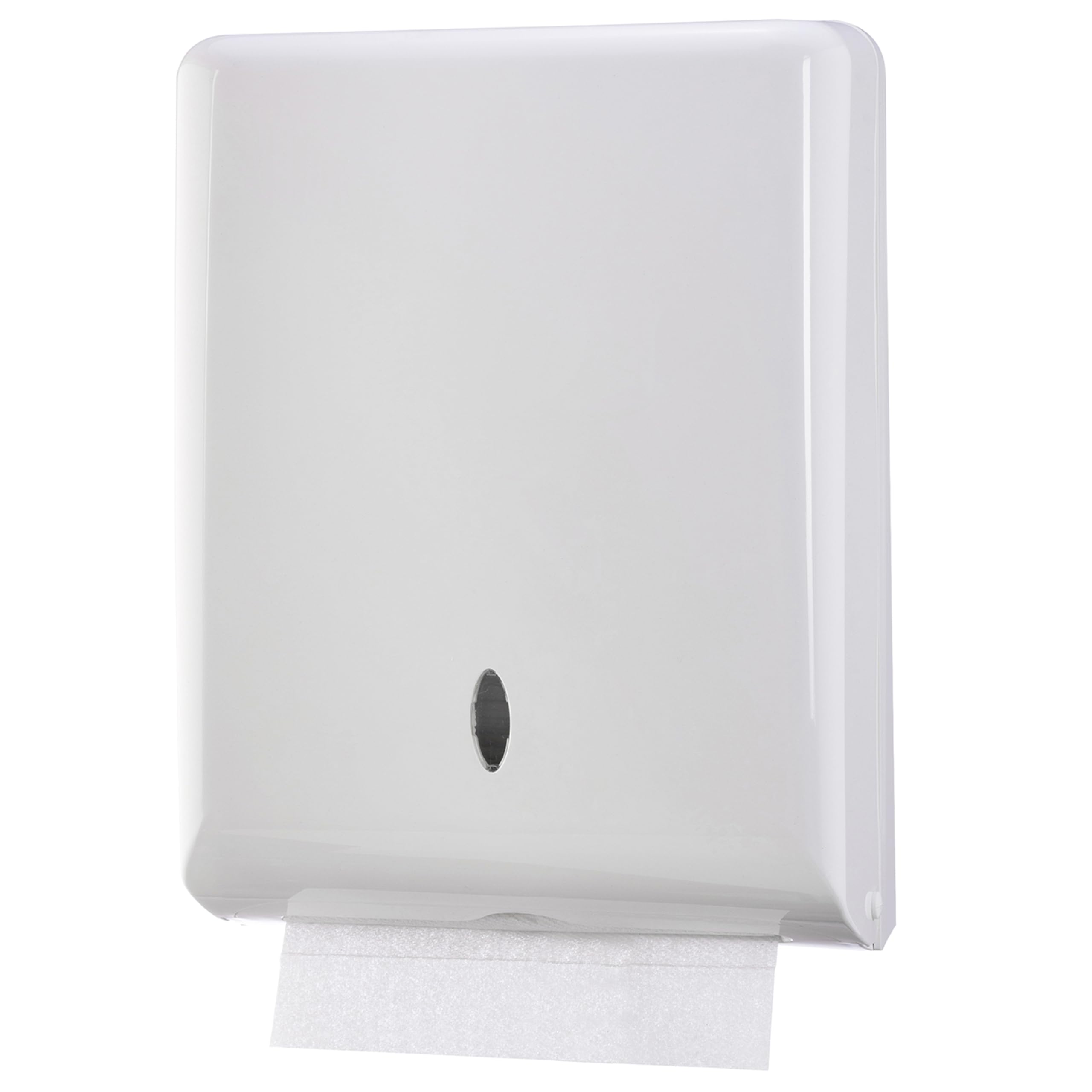 Commercial Paper Towel Dispenser Wall Mount, Holds 500 Multifold, Trifold, Z Fold, C Fold Hand Towels for Bathroom/Restroom, Office, Shop, or Home (White)