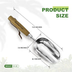 Haliaeetus Potting Soil Scoop, Bend Proof Stainless Steel Gardening Scoop