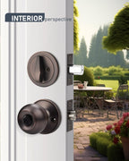 Brotima 6 Pack Entry Door Locksets with Single Cylinder Deadbolt, Oil Rubbed Bronze Exterior Door Lock Set with Same Key, Front Roound Door Knob and Deadbolt Set