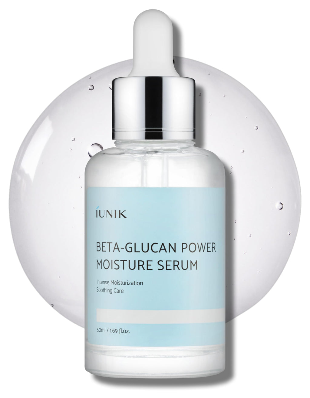 IUNIK Beta-Glucan Power Deep Moisture Serum – Intense Hydration Vegan Korean Serum with Mushroom Yeast Extract – For Dry, Mature, Sensitive Skin, Fine Lines & Loss of Firmness