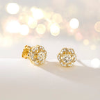 ELEBEST 14k Gold Stud Earrings for women Trend10mm