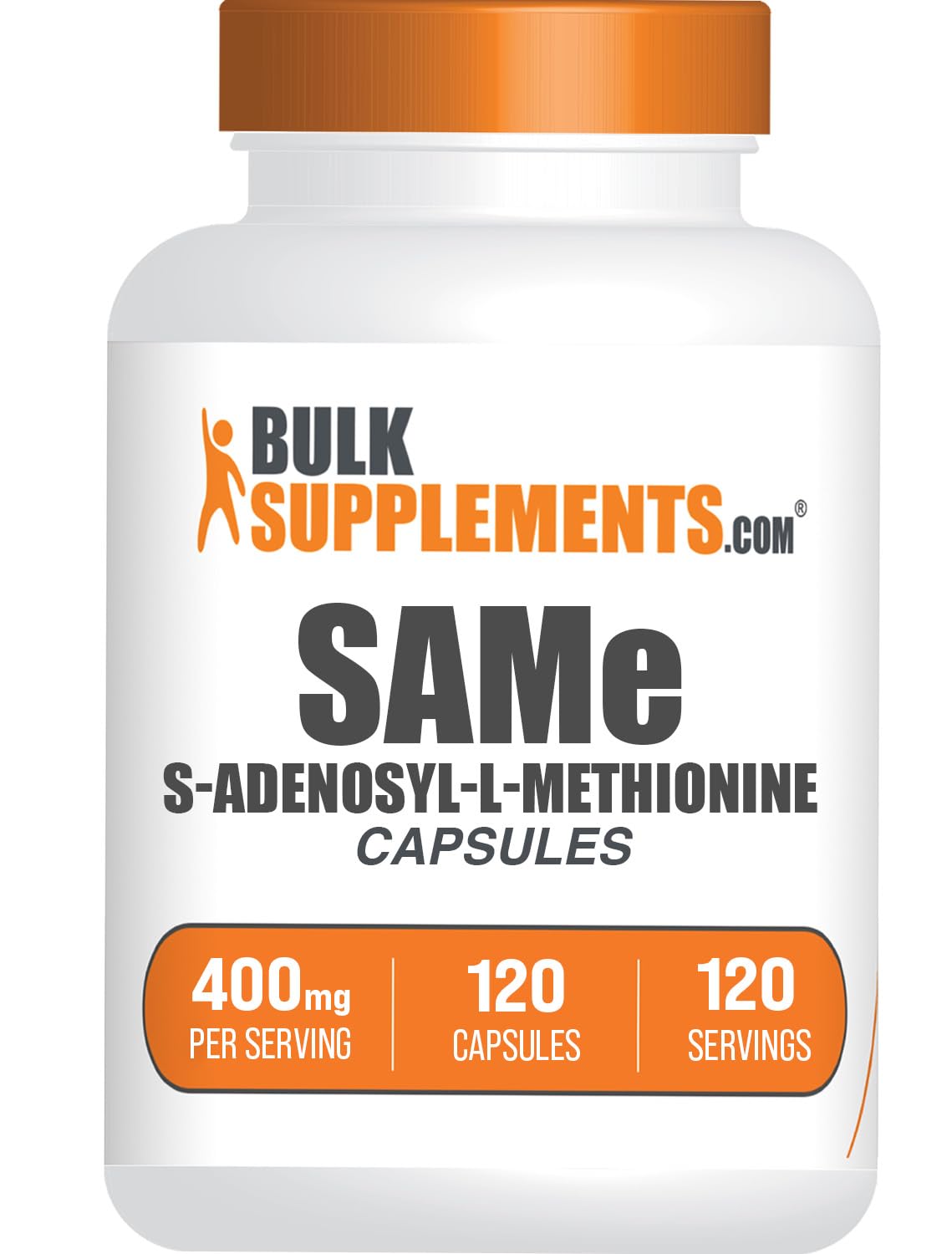 BulkSupplements.com Same Capsules - S-Adenosyl-L-Methionine, Same Supplement - Gluten Free, 1 Capsule per Serving (400mg), 120 Capsules (Pack of 1)