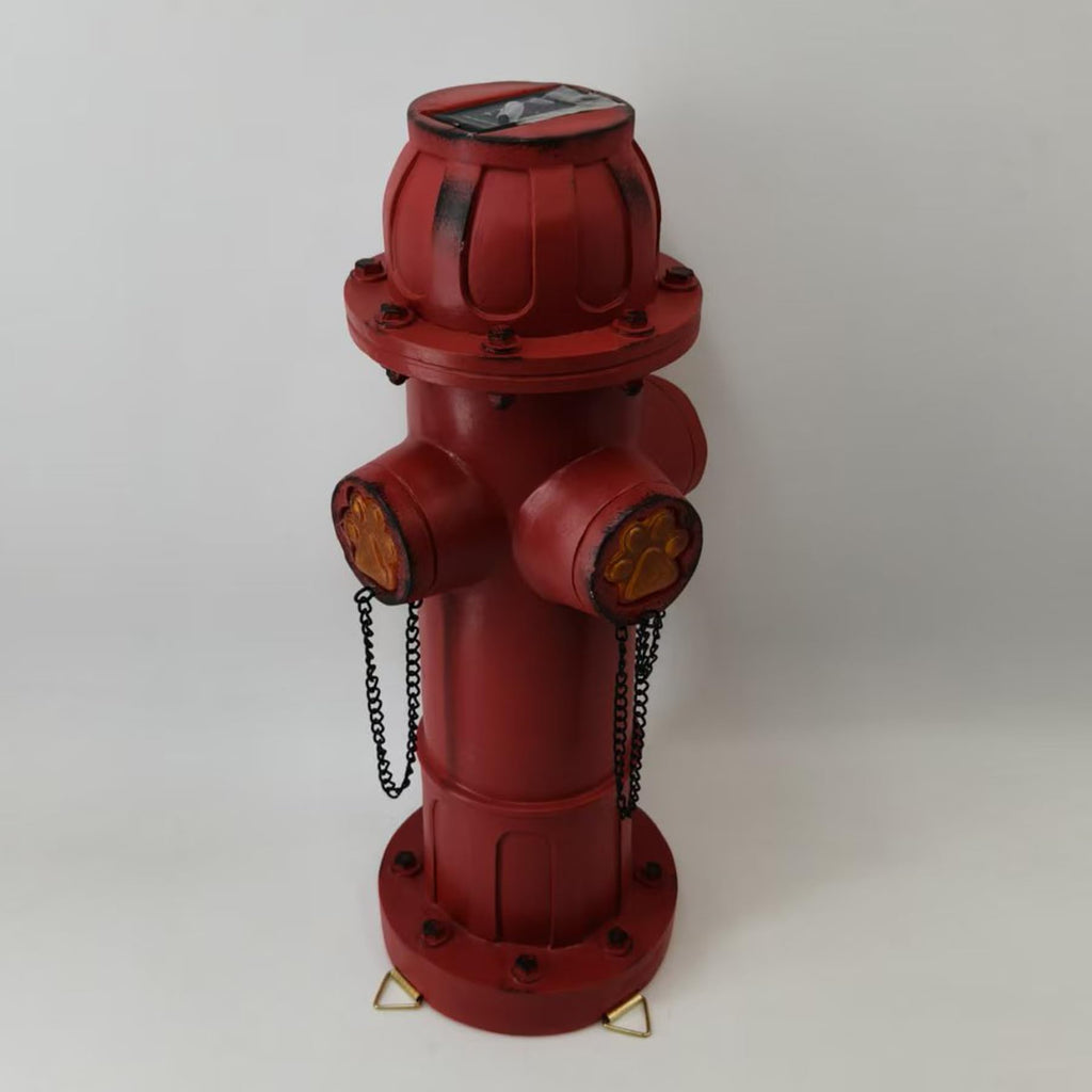 XINDMAO Xdymsien Fake Fire Hydrant for Dogs to Pee on,Solar Hydrant Dog Tranning Pee Post with with Glowing Paw Prints,15 inch Outdoor Backyard Decor Outdoor Statues Firefighter Gifts for Men