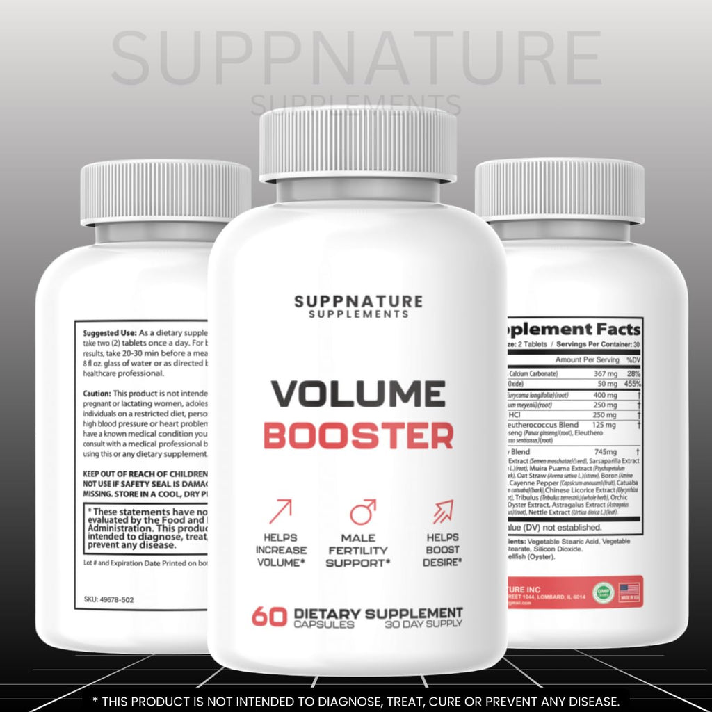 Volume Booster Pills Male Support Advanced Formula*, Volume Booster for Men Dietary Supplement, 60 Tablets