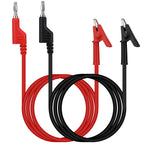 SWANLAKE 2-Piece Banana Plug to Alligator Clip Test Leads, 1000V 15A 3.5ft/1M Multimeter Electrical Alligator Clips, Flexible Copper Cable Banana Plug, Electrical Wires with Gator Clips