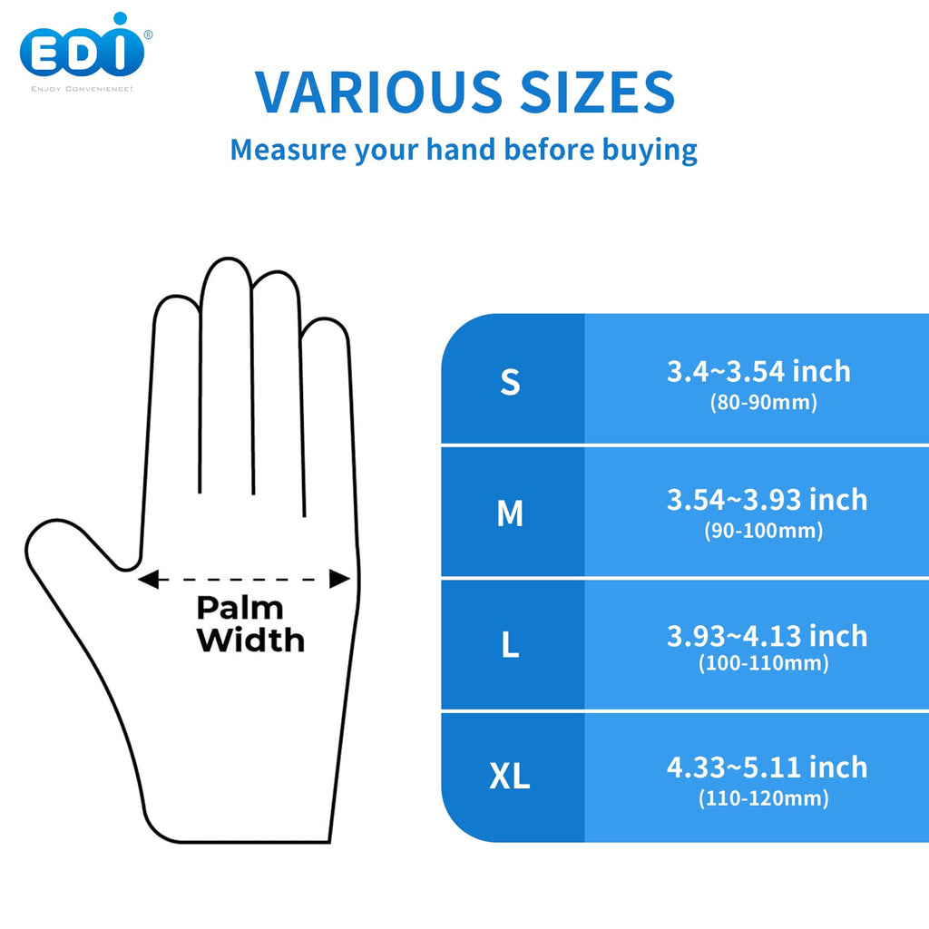 EDI Disposable Vinyl Gloves (Clear) - Powder-Free, Latex-Free (400, Small)