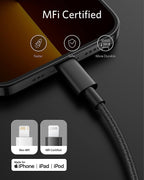 Anker New Nylon USB C to Lightning Cable, MFi-Certified Cord (6 ft, Black)
