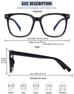 PANNER 2Pack Oversized Blue Light Blocking Glasses for Women Men Square Computer Eyeglasses Reduce Eyestrain(Black+Brown)