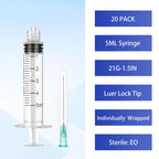 5ml Syringe with 21 Gauge 1.5 Inch for Scientific Lab Industrial Dispensing or Measuring,100pack