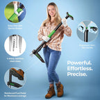 Weed Puller Tool with Long Adjustable Handle (36", 38", & 43"), Quick-Release Weed Ejector Mechanism, Lightweight Aluminum Stand-Up Heavy Duty Weed Remover, 4-Claw Head & Foot Pedal for Easy Weeding