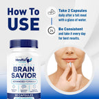 Mindful Wellness Advanced Brain Savior Capsules, Official Mindful Wellness Supplement, Support Capsules Premium Formula - All Natural Pills, 60 Capsules for 1 Month