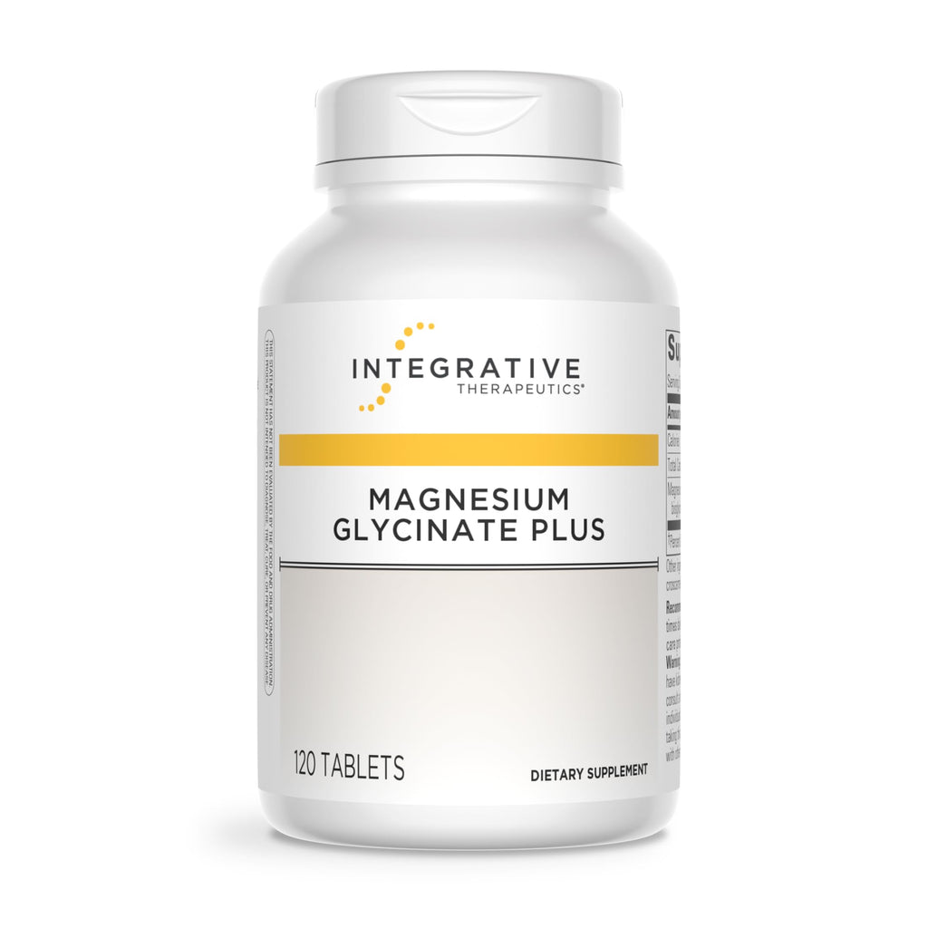 Integrative Therapeutics Magnesium Glycinate Plus - Brain Function Support Supplement for Adults* - Supports Heart and Muscular Function* - Dairy-Free & Gluten-Free - 120 Count (60 Servings)