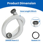 XwaYexa 1.5" Above Ground Pool Hose, 59" Long 29060E Pool Filter Hose Pool Pump Hose Replacement,for Coleman Intex Sand Filters and Saltwater Systems with 1500-2500 GPH Pumps, 2Pcs